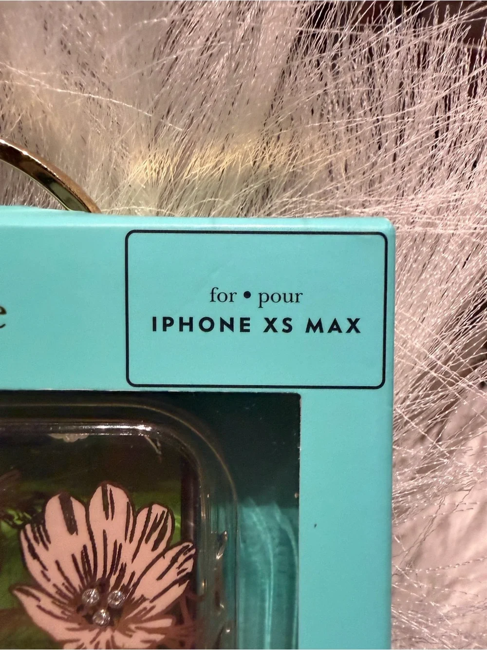 Kate Spade Clear Floral iPhone XS Max Hardshell Case Pink Flowers. Case is clear